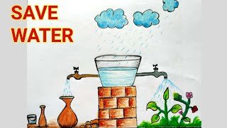 Save Water Drawing Sketch 17 -