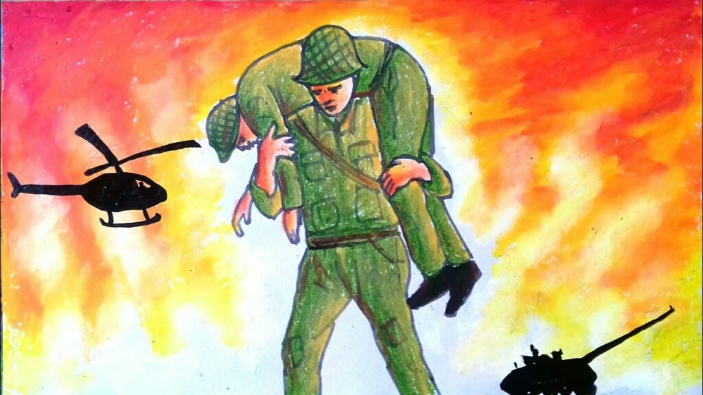 Kargil vijay diwas drawing with oil pastel | Independence day drawing step  by step | Kargil war - YouTube