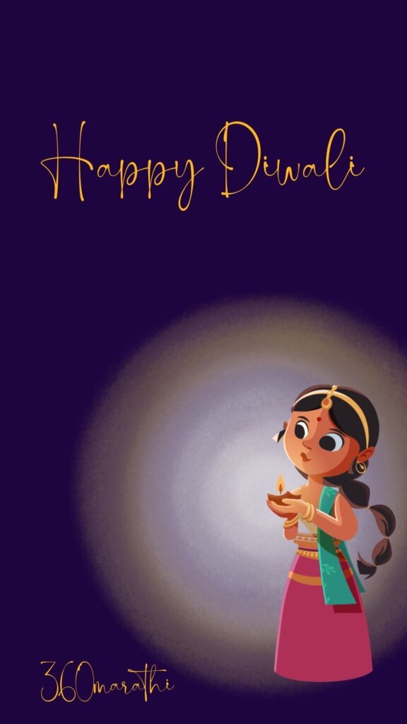 Purple Minimalist Happy Diwali Greeting Instagram Story -